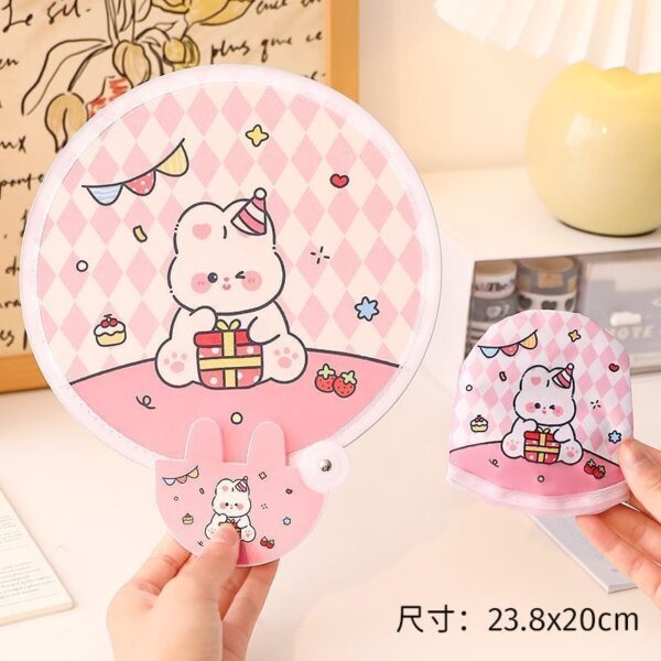 （4pcs）4 Cute Styles Handheld Compact Cooling Fan Foldable Multi-function Round Lightweight Fan Suitable for Outdoor Games, Music Festivals, Party Decorations (Summer)